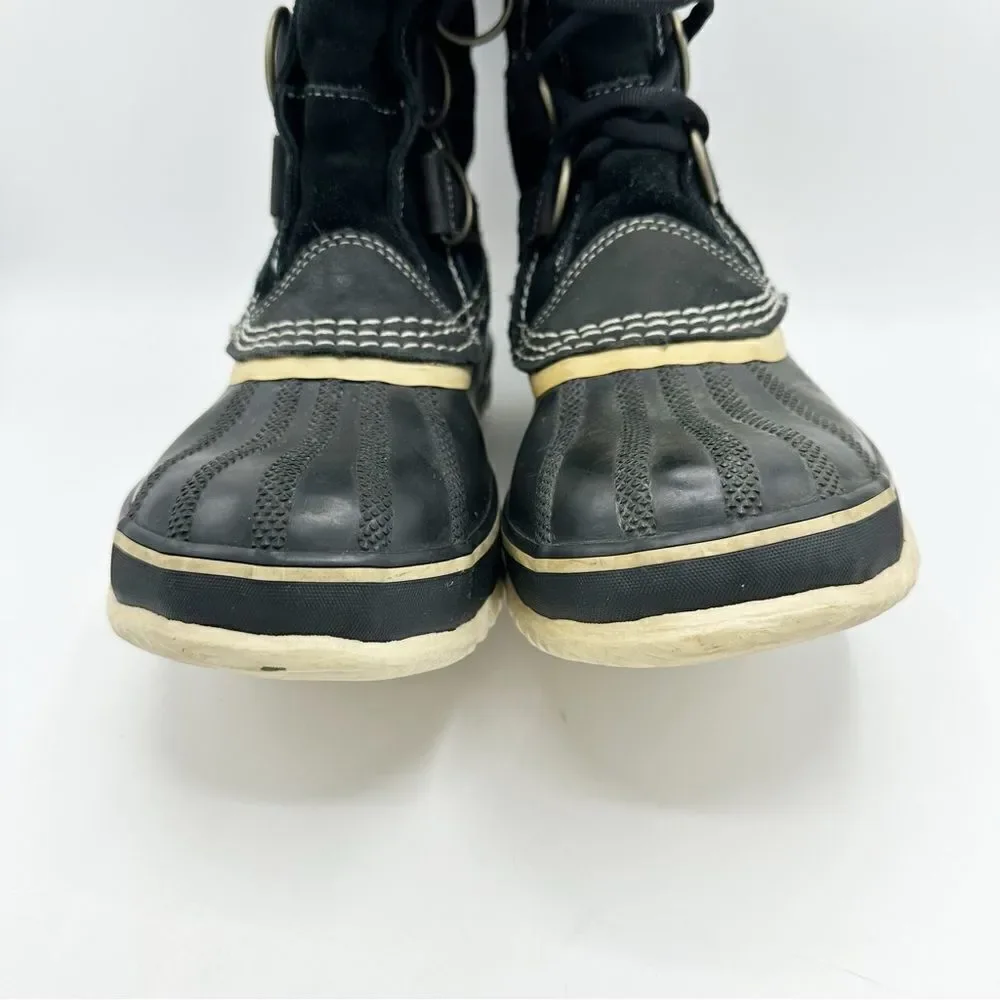 SOREL Black Suede‎ JOAN OF ARTIC Faux Fur Trimmed Snow Boot Sz 8
